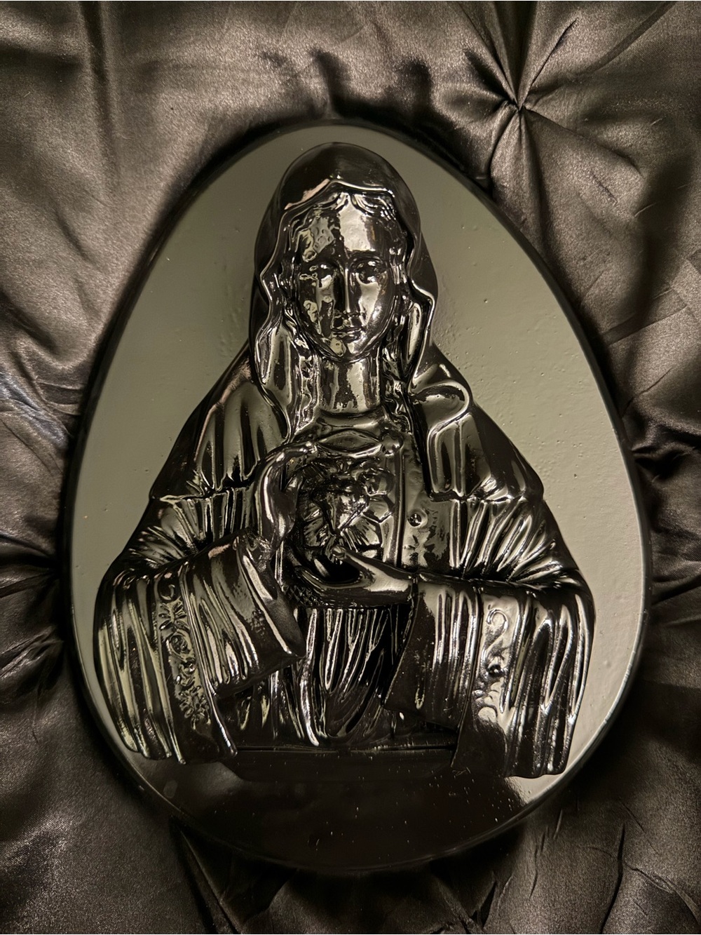 Vintage Virgin Mary Porcelain Plaque